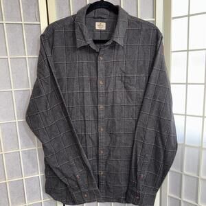 Marine Layer Unlined Camping Shirt 100% Cotton Plaid Grey Flannel Outdoor Men L‎